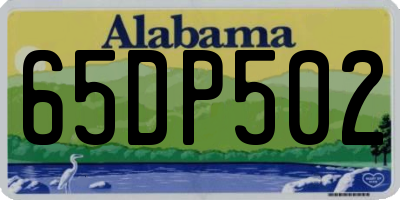 AL license plate 65DP502