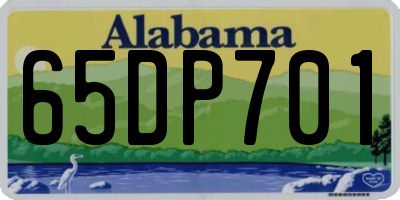 AL license plate 65DP701