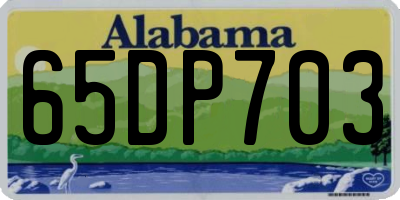AL license plate 65DP703