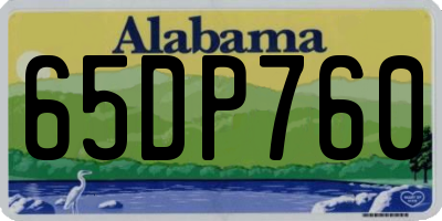 AL license plate 65DP760