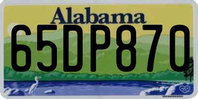 AL license plate 65DP870