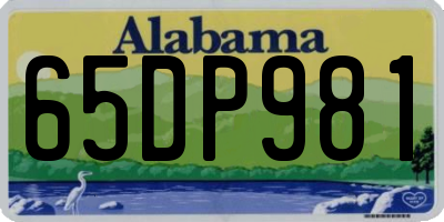 AL license plate 65DP981