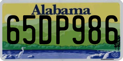 AL license plate 65DP986