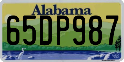 AL license plate 65DP987