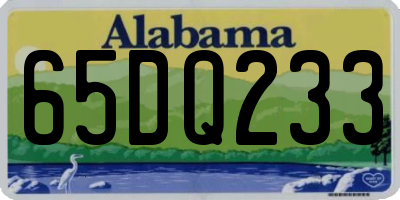AL license plate 65DQ233