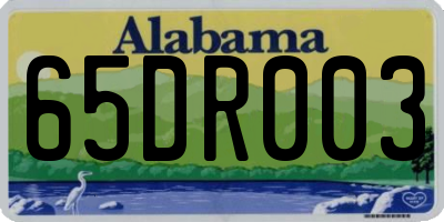 AL license plate 65DR003