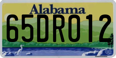 AL license plate 65DR012