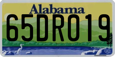 AL license plate 65DR019