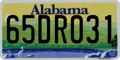 AL license plate 65DR031