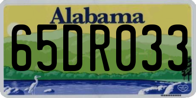 AL license plate 65DR033