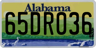 AL license plate 65DR036
