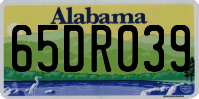 AL license plate 65DR039