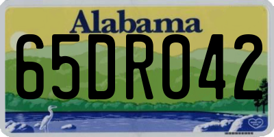 AL license plate 65DR042
