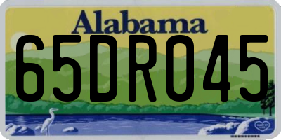 AL license plate 65DR045