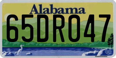 AL license plate 65DR047