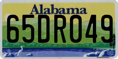 AL license plate 65DR049
