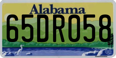 AL license plate 65DR058