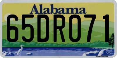 AL license plate 65DR071