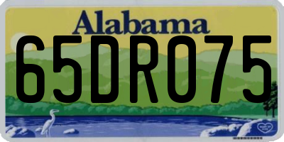 AL license plate 65DR075
