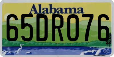 AL license plate 65DR076