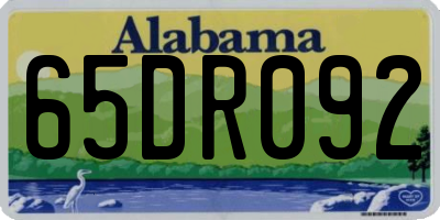 AL license plate 65DR092