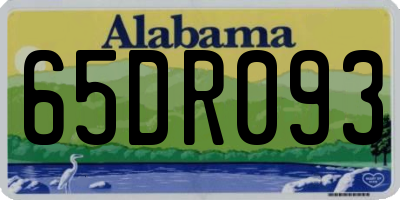 AL license plate 65DR093