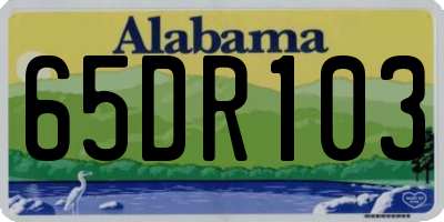 AL license plate 65DR103