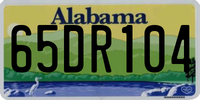 AL license plate 65DR104