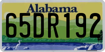 AL license plate 65DR192