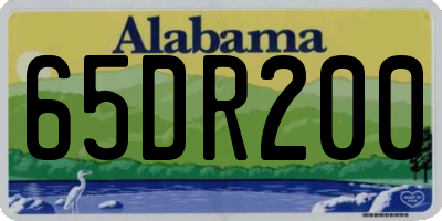 AL license plate 65DR200