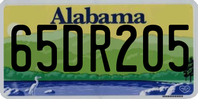 AL license plate 65DR205