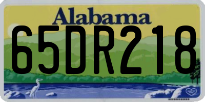 AL license plate 65DR218