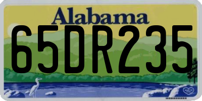 AL license plate 65DR235