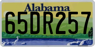 AL license plate 65DR257