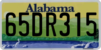 AL license plate 65DR315
