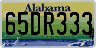 AL license plate 65DR333