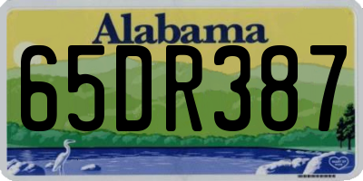 AL license plate 65DR387