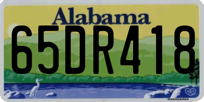 AL license plate 65DR418