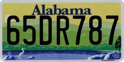 AL license plate 65DR787