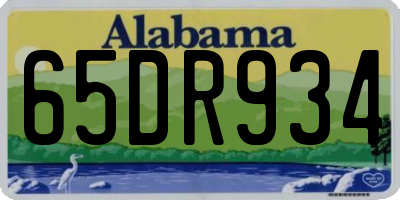AL license plate 65DR934