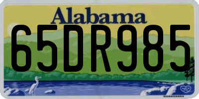 AL license plate 65DR985