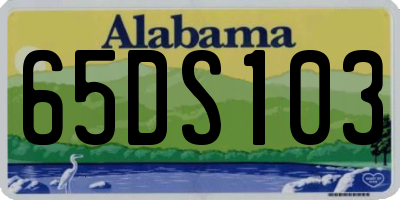 AL license plate 65DS103