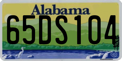 AL license plate 65DS104