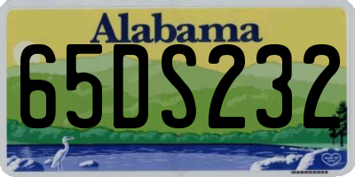AL license plate 65DS232