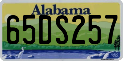 AL license plate 65DS257