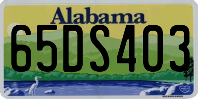 AL license plate 65DS403