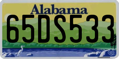 AL license plate 65DS533