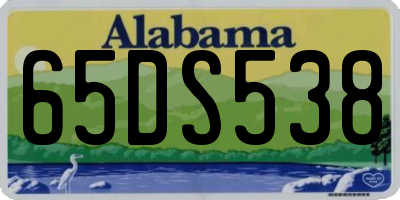 AL license plate 65DS538