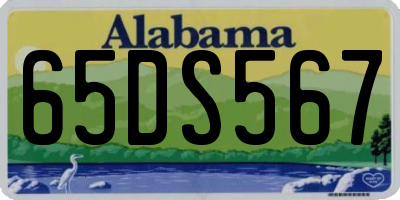 AL license plate 65DS567