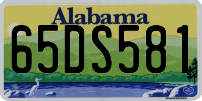 AL license plate 65DS581